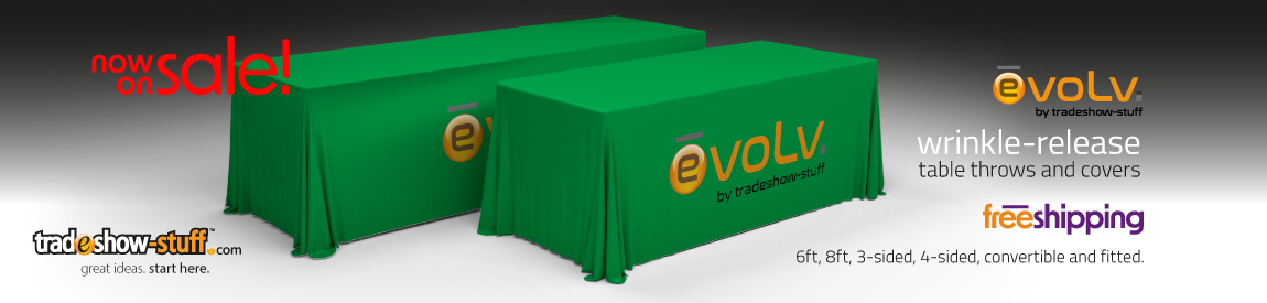 evoLv Wrinkle-release Trade Show Table Covers